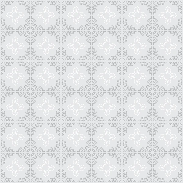 Ornement gris sur fond gris - vecteur sans couture — Image vectorielle