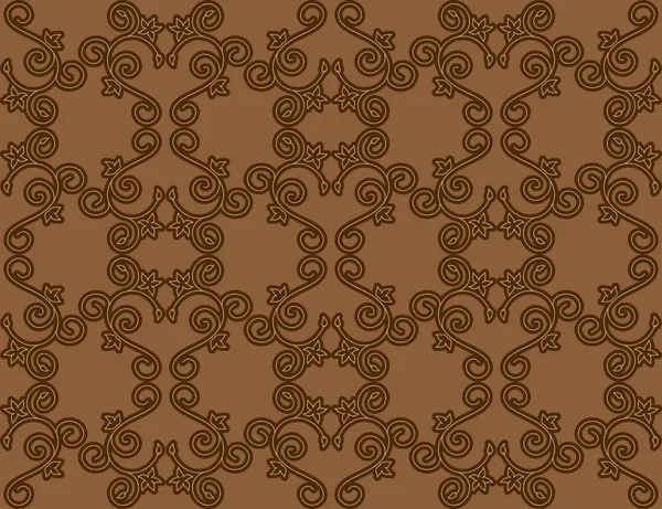 Темно-коричневый бесшовный персидский узор - вектор — стоковый вектор