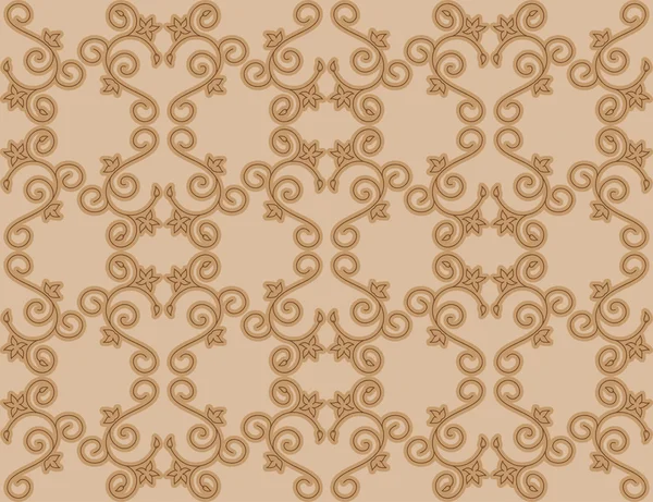 Patrón floral sin costura beige claro - vector — Archivo Imágenes Vectoriales