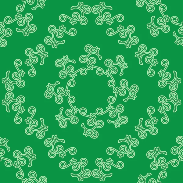 Zelený dekorační vzor bezešvé - vektor — Stockový vektor