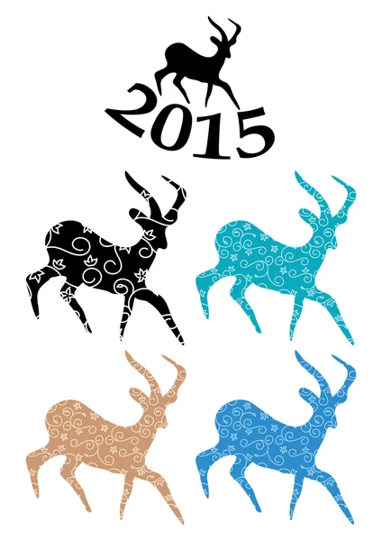 Color goats - vector symbol of chinese 2015 year — Stock Vector