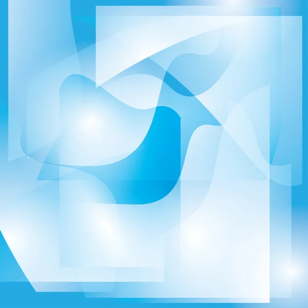 Abstrakter blauer und weißer welliger Hintergrund mit Formen - Vektor — Stockvektor