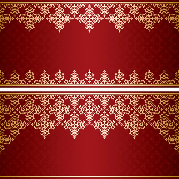 altın antika süsleme ile koyu kırmızı vektör kartı