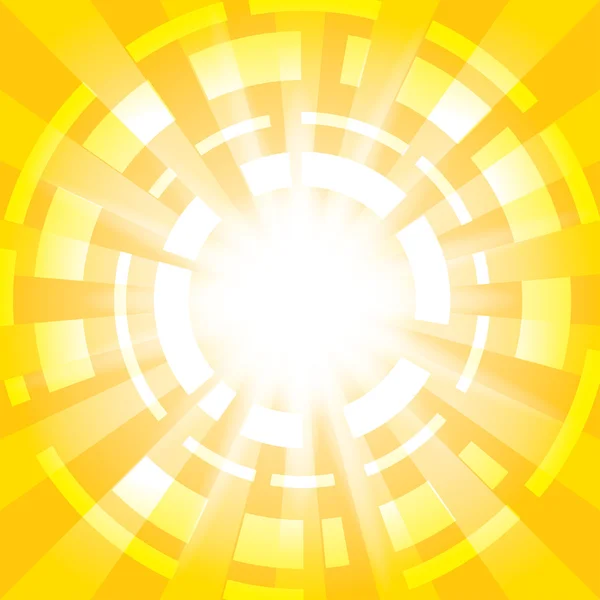 Yellow abstract background with radial abstractions - vector — Stock Vector