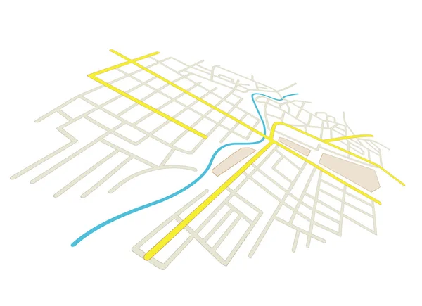 Şehir planı - vektör perspektif içinde sokaklarda — Stok Vektör
