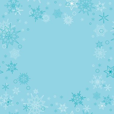 vektör arka plan - kar taneleri ile ışık mavi Noel kartı