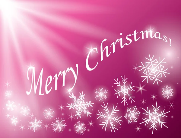 Fond rouge - joyeux Noël - carte vectorielle avec flocons de neige — Image vectorielle