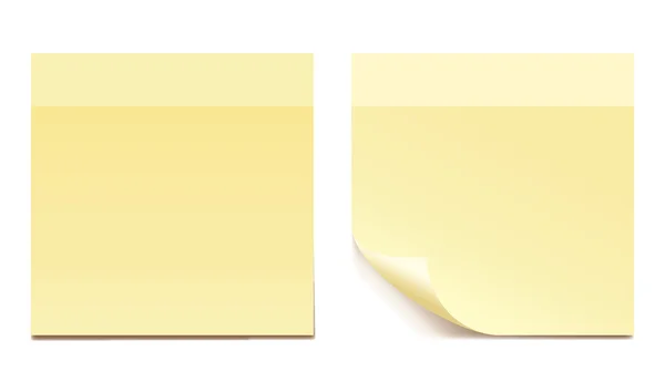 Kertas stiker kuning kosong untuk mengingatkan - vektor ditata - Stok Vektor