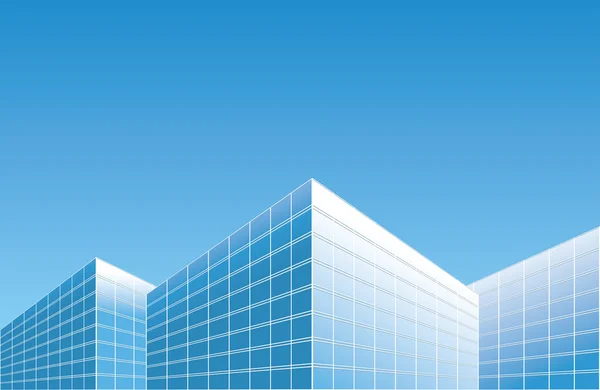 Světle modré budovy na panorama - vektorový pozadí — Stockový vektor