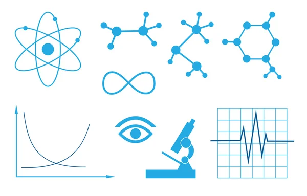 Signs of science - vector set — Stock Vector