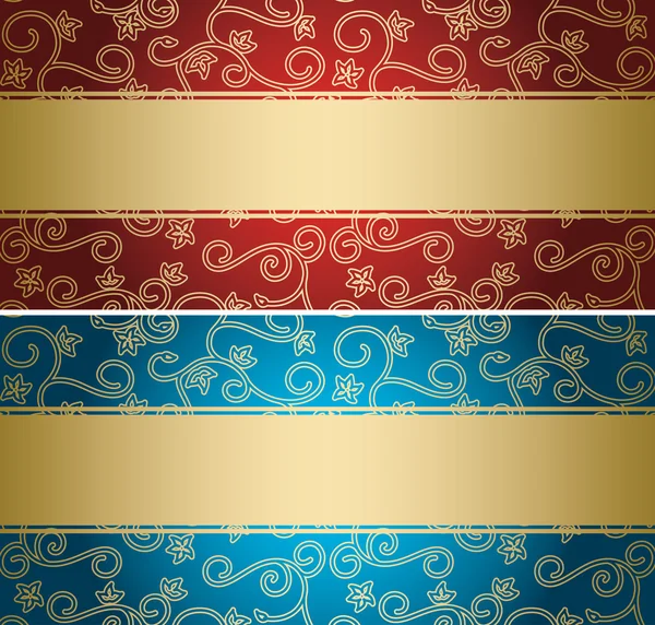 Luxury Background decorated a vintage ornament gold and red. — Stock