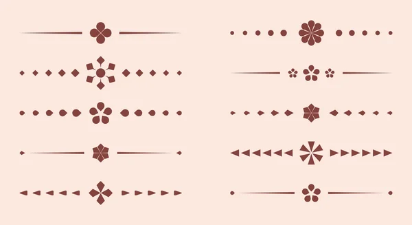 Divisores geométricos marrones - conjunto de vectores — Archivo Imágenes Vectoriales