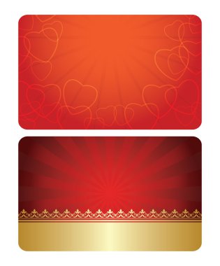 Kırmızı ve altın kartları ile dekorasyon - vektör şablonları