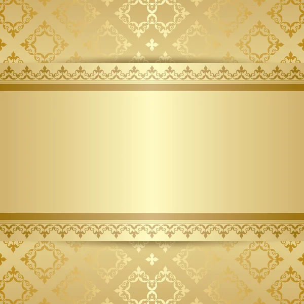 Patrón de oro con adorno y gradiente - vector — Vector de stock