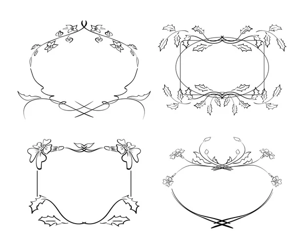 Frames met bloemen - vector set — Stockvector