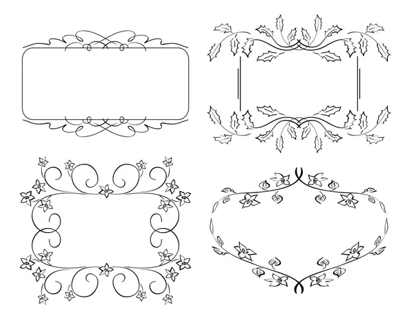 Conjunto de marcos vectoriales florales — Vector de stock