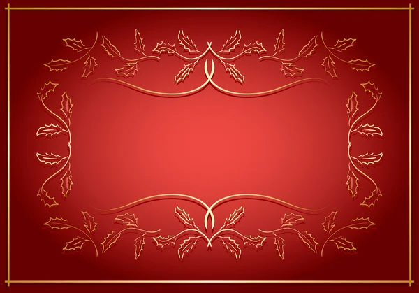 Fondo rojo y dorado con marco en el centro - vector — Archivo Imágenes Vectoriales
