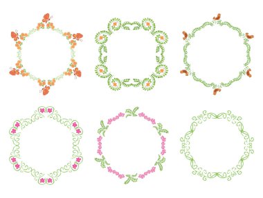 round floral frames - vector set
