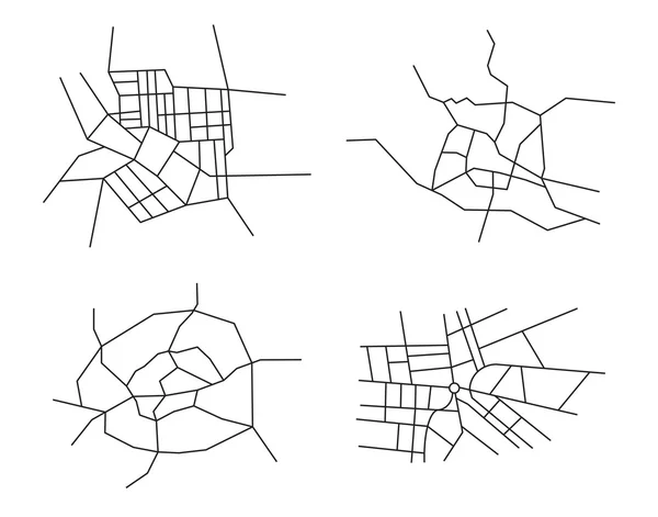 Esquemas de las ciudades - conjunto de vectores — Archivo Imágenes Vectoriales