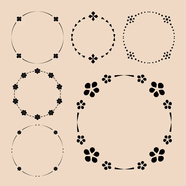 Schwarze geometrische Rahmen - Vektorset — Stockvektor