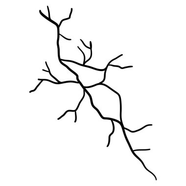 Kintsugi siyah çizgisi beyaz arkaplanda izole, tasarım ve dekor için stok çizimi, çıkartma, afiş, şablon, çatlaklar, soyutlama