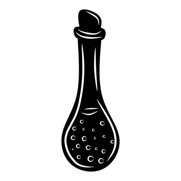 Magisch Drankje Zwart Cartoon Geïsoleerd Witte Achtergrond Vector Illustratie Voor — Stockvector