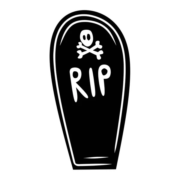 Tombstone Klotter Svart Tecknad Isolerad Vit Bakgrund Vektor Illustration För — Stock vektor