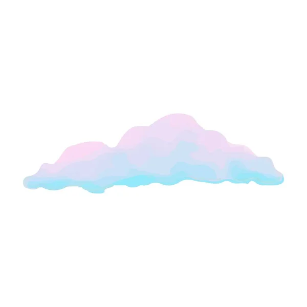 现实中的云图 白色背景 蓝色和粉色 贴纸隔离 — 图库矢量图片
