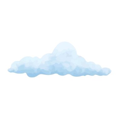 Gerçekçilikte bulut vektör çizimi, beyaz arkaplanda izole edilmiş, mavi ve pembe renk, çıkartma
