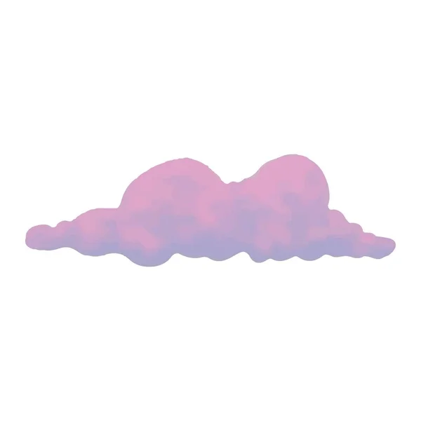 Oblak Vektorové Ilustrace Realismu Izolované Bílém Pozadí Modrá Růžová Barva — Stockový vektor