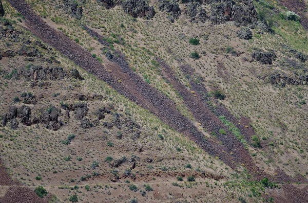 Naturaleza Resumen: Cicatrices de deslizamientos en las laderas del Cañón del Infierno Imagen de archivo