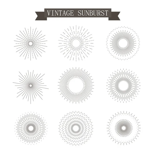 Sunburst icônes vintage — Image vectorielle