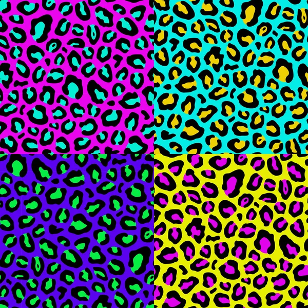 Leopard seamless pattern 80s — Stock Vector