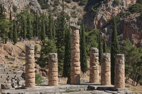 Świątynia Apollo Delphi Stanowisko Archeologiczne Grecji Górze Parnassus Delphi Słynie — Zdjęcie stockowe