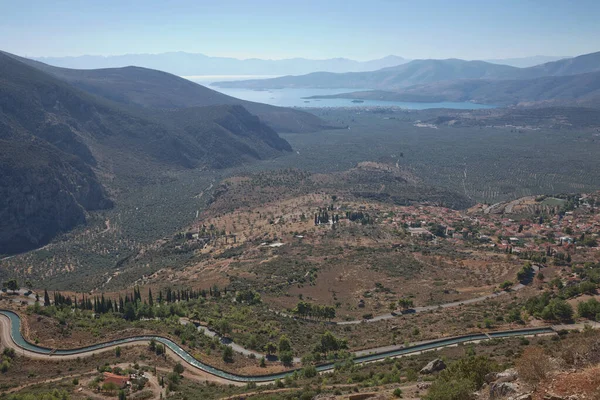 Zřícenina Delphi Starobylé Útočiště Které Zbohatlo Jako Sídlo Orákulu Které Stock Obrázky