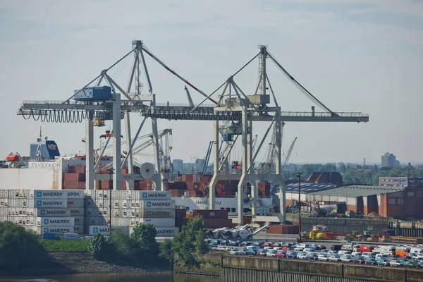 Hamburgo Alemania Septiembre 2017 Puerto Hamburgo Río Elba Puerto Más — Foto de Stock