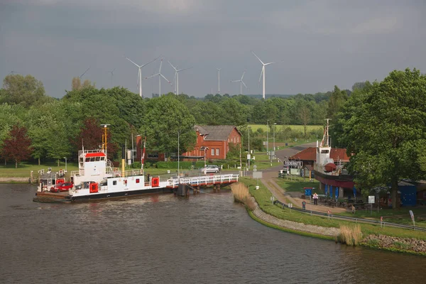 Kiel Tyskland Maj 2017 Passagerarfärja Vid Fischerhuette Kielkanalen Schleswig Holstein — Stockfoto