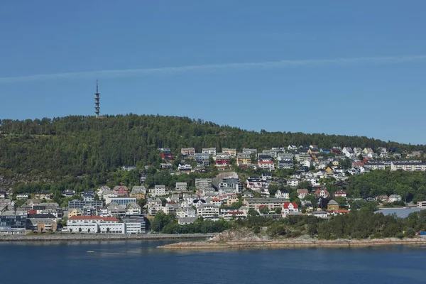 Schöne Aussicht Auf Alesund Hafenstadt Der Westküste Norwegens Eingang Zum — Stockfoto