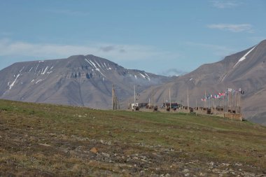 Norveç 'in Longyear, Spitsbergen yakınlarındaki güzel doğa ve manzara.