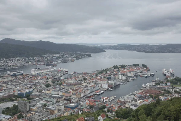 Bergen Norwegen Juli 2017 Blick Auf Die Stadt Bergen Vom — Stockfoto