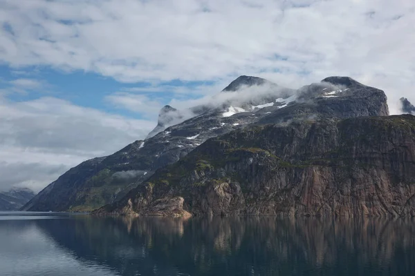 Glaciares Paisagem Costeira Príncipe Christian Sund Passage Groenlândia — Fotografia de Stock