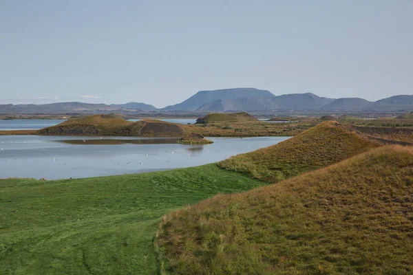 Bella Rara Area Pseudo Crateri Aka Vulcanica Vicino Skutustadir Lago Fotografia Stock