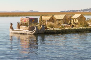 Ada Uros lake Titicaca Peruand Bolivya teknede Reed.