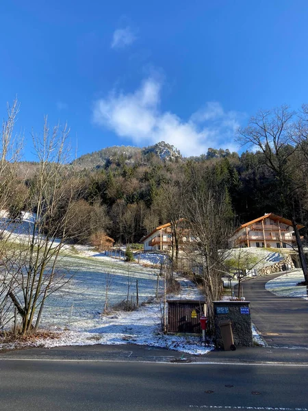 Bellissime Montagne Alpine Riva Lago Schliersee Germania — Foto Stock