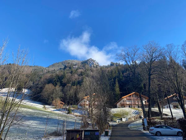 Bellissime Montagne Alpine Riva Lago Schliersee Germania — Foto Stock