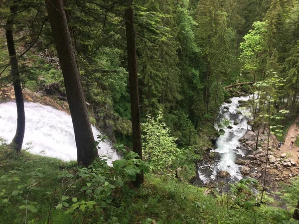 Cascada Más Hermosa Entre Los Árboles Bosque Austria — Foto de Stock