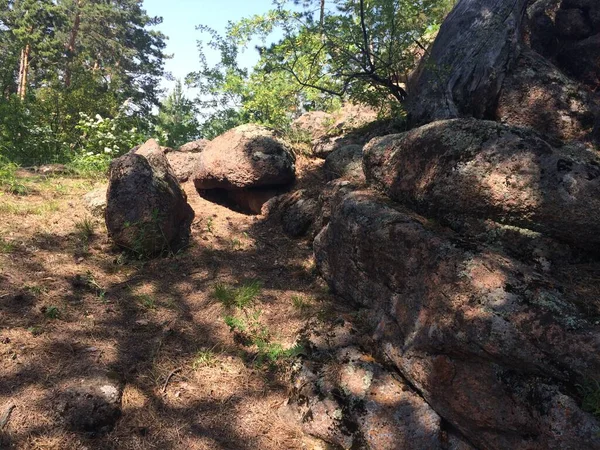 Pedras Enormes Floresta Krasnoyarsk — Fotografia de Stock