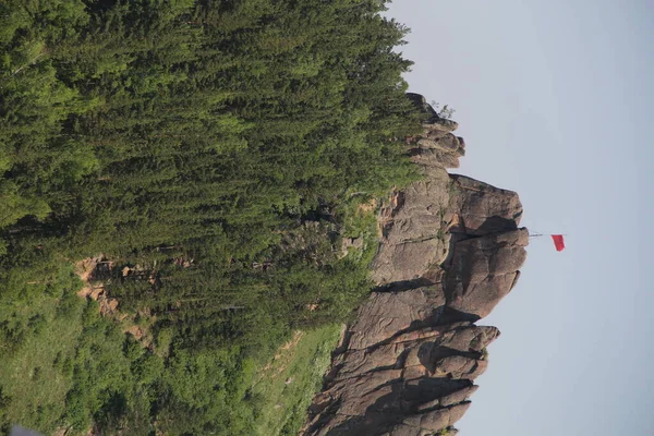 Prachtige Krasnojarsk Bergen Pilaren Het Bos — Stockfoto