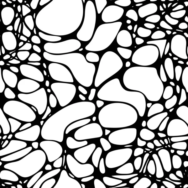 Beyaz arka planda birbirine dolanmış siyah çizgileri olan soyut, pürüzsüz desen. Dalgalı çizgileri olan vektör karalama arkaplanı. Nörografik çizgiler