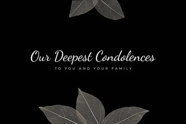 Nuestras Más Profundas Condolencias Para Usted Familia Simpático Diseño Tarjeta — Foto de Stock